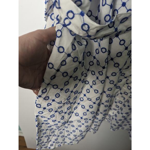 ALEXIS X Target Mini Dress Plus White Blue Dot Tulip Sleeve Eyelet Shirt 4X NWOT - Picture 10 of 12